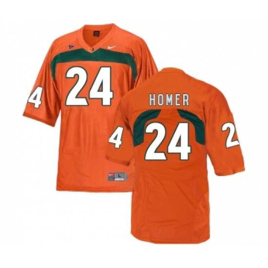 Miami Hurricanes 24 Travis Homer Orange College Football Jersey - Ujersey