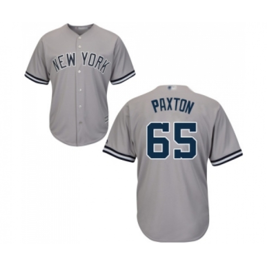 Youth New York Yankees #65 James Paxton Authentic Grey Road Baseball Jersey