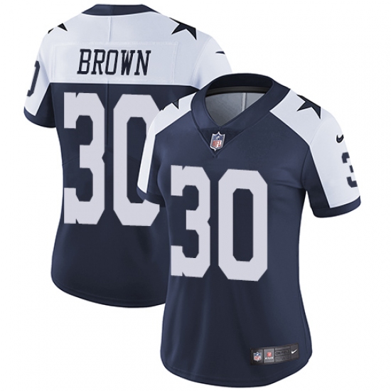 Women's Nike Dallas Cowboys #30 Anthony Brown Navy Blue Throwback Alternate Vapor Untouchable Limited Player NFL Jersey - Ujersey