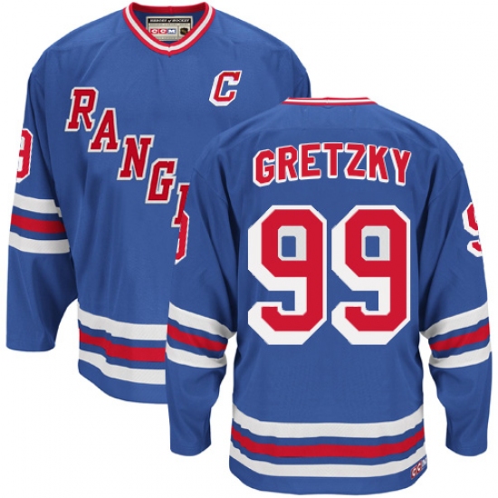 Men's CCM New York Rangers #99 Wayne Gretzky Premier Royal Blue Heroes of Hockey Alumni Throwback NHL Jersey - Ujersey