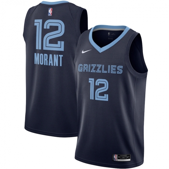 Men's Memphis Grizzlies #12 Ja Morant Nike Navy 2020-21 Swingman Jersey - Ujersey