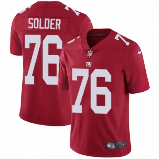 Youth Nike New York Giants #76 Nate Solder Red Alternate Vapor Untouchable Elite Player NFL Jersey - Ujersey