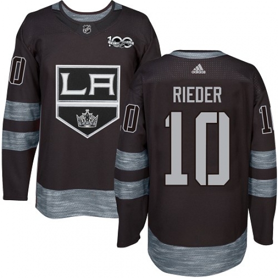 Men's Adidas Los Angeles Kings #10 Tobias Rieder Authentic Black 1917-2017 100th Anniversary NHL Jersey - Ujersey