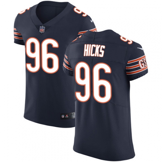 Men's Nike Chicago Bears #96 Akiem Hicks Navy Blue Team Color Vapor Untouchable Elite Player NFL Jersey - Ujersey