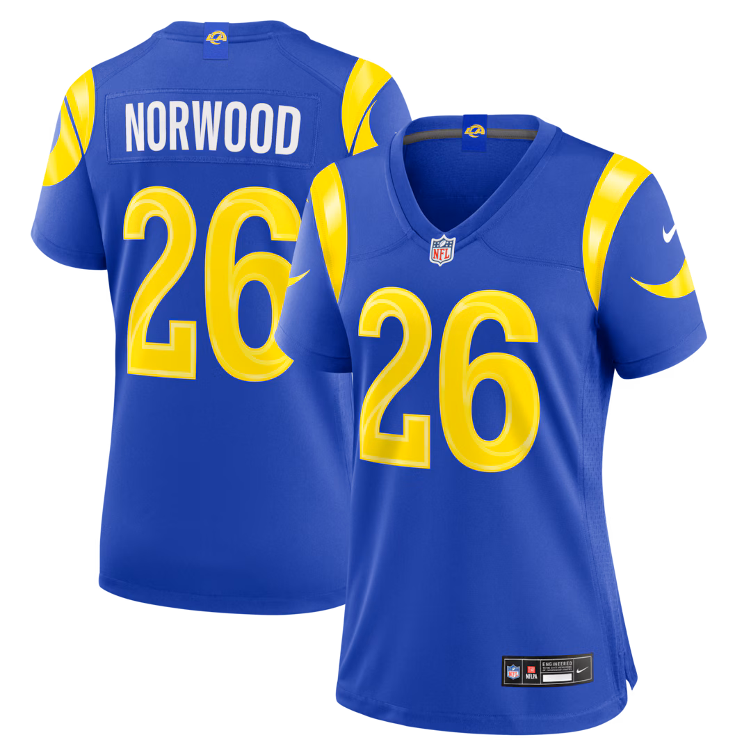 Women's Los Angeles Rams Drey Norwood Nike Royal Team Game Jersey - Ujersey