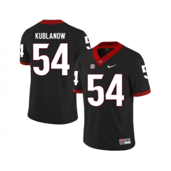 Georgia Bulldogs 54 Brandon Kublanow Black Nike College Football Jersey - Ujersey