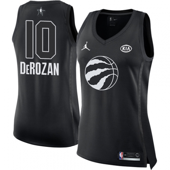 Women's Nike Jordan Toronto Raptors #10 DeMar DeRozan Swingman Black 2018 All-Star Game NBA Jersey - Ujersey