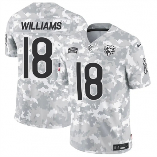 Men's Chicago Bears #18 Caleb Williams 2024 F.U.S.E Arctic Camo Salute To Service Limited Stitched Football Jersey - Ujersey