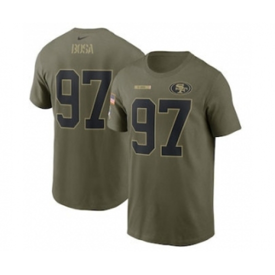 Men's San Francisco 49ers Nick Bosa Football Camo 2021 Salute To Service Name & Number T-Shirt - Ujersey