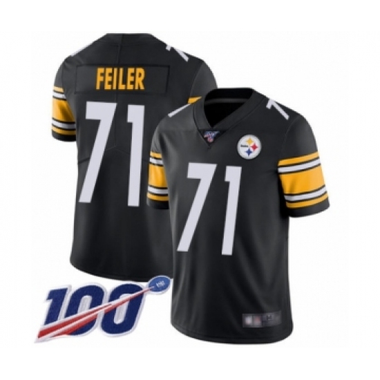 Men's Pittsburgh Steelers #71 Matt Feiler Black Team Color Vapor Untouchable Limited Player 100th Season Football Jersey - Ujersey