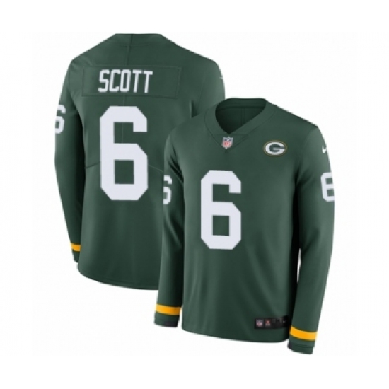 Youth Nike Green Bay Packers #6 JK Scott Limited Green Therma Long Sleeve NFL Jersey - Ujersey