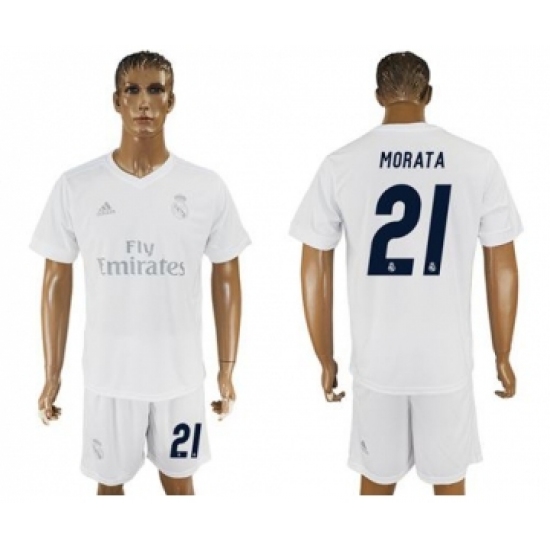 Real Madrid #21 Morata Marine Environmental Protection Home Soccer Club Jersey