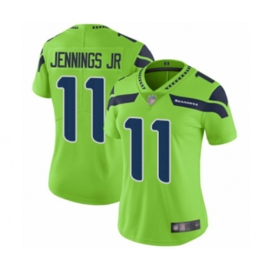 Women's Seattle Seahawks #11 Gary Jennings Jr. Limited Green Rush Vapor Untouchable Football Jersey - Ujersey