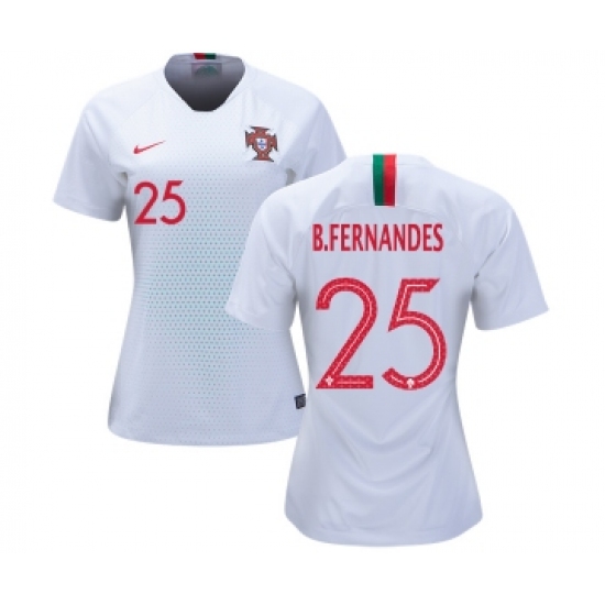 Women's Portugal #25 B.Fernandes Away Soccer Country Jersey