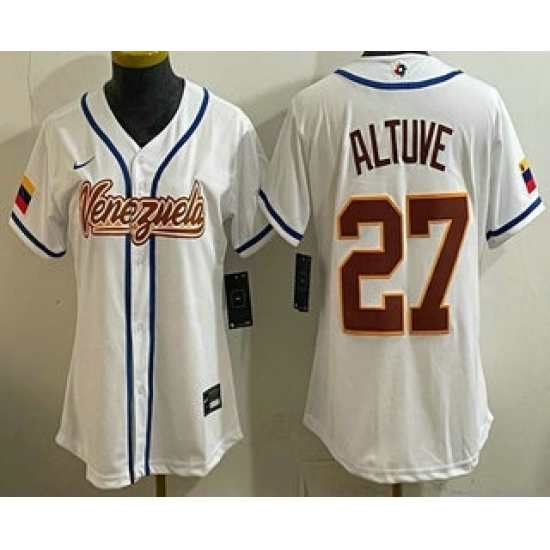 Women's Venezuela #27 Jose Altuve White 2026 World Baseball Classic Cool Base Jersey