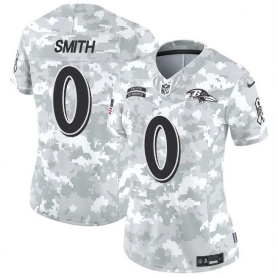 Women's Baltimore Ravens #0 Roquan Smith 2024 F.U.S.E Arctic Camo Salute To Service Limited Stitched Football Jersey(Run Small) - Ujersey
