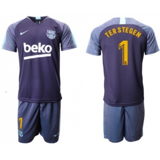 Barcelona #1 Ter Stegen Blue Soccer Club Jersey