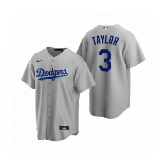 Men's Los Angeles Dodgers #3 Chris Taylor Nike Gray Replica Alternate Jersey - Ujersey