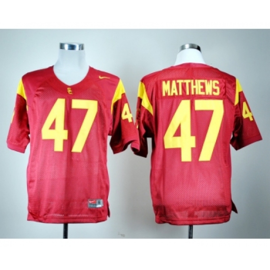 USC Trojans 47 MATTHEWS Red Jerseys - Ujersey