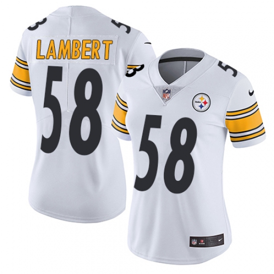 Women's Nike Pittsburgh Steelers #58 Jack Lambert White Vapor Untouchable Limited Player NFL Jersey - Ujersey