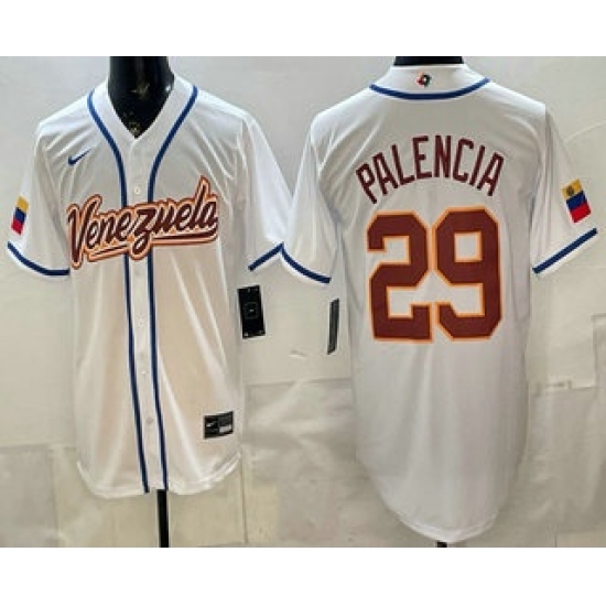 Men's Venezuela #29 Daniel Palencia White 2026 World Baseball Classic Cool Base Jersey - Ujersey