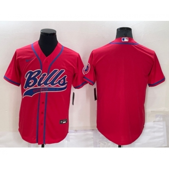 Men's Buffalo Bills Blank Red Stitched MLB Cool Base Nike Baseball Jersey - Ujersey