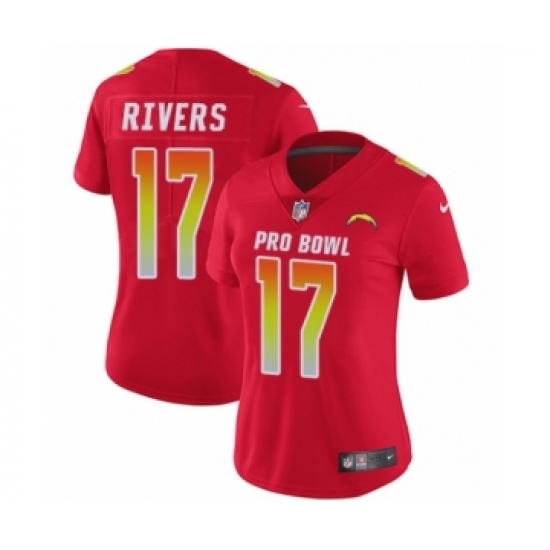 Women's Nike Los Angeles Chargers #17 Philip Rivers Limited Red AFC 2019 Pro Bowl NFL Jersey - Ujersey