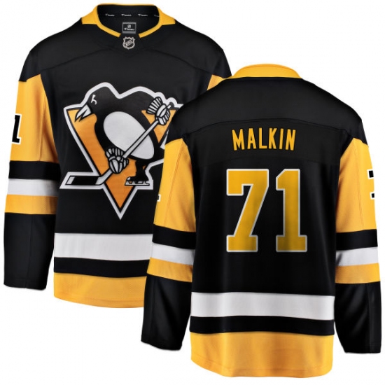 Men's Pittsburgh Penguins #71 Evgeni Malkin Fanatics Branded Black Home Breakaway NHL Jersey - Ujersey