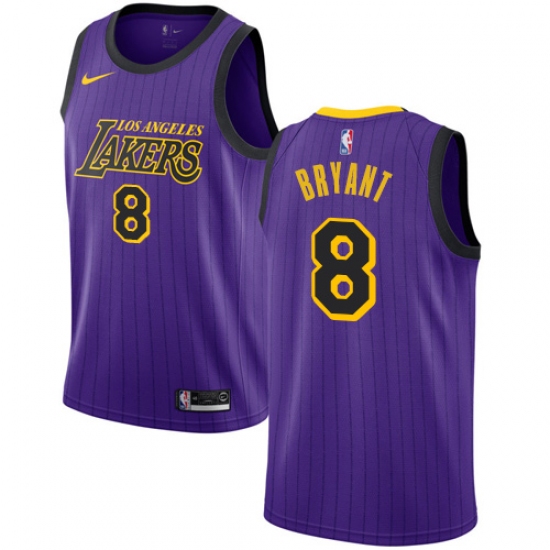 Men's Nike Los Angeles Lakers #8 Kobe Bryant Swingman Purple NBA Jersey - City Edition - Ujersey