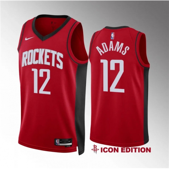 Men's Houston Rockets #12 Steven Adams Red Icon Edition Stitched Jersey - Ujersey