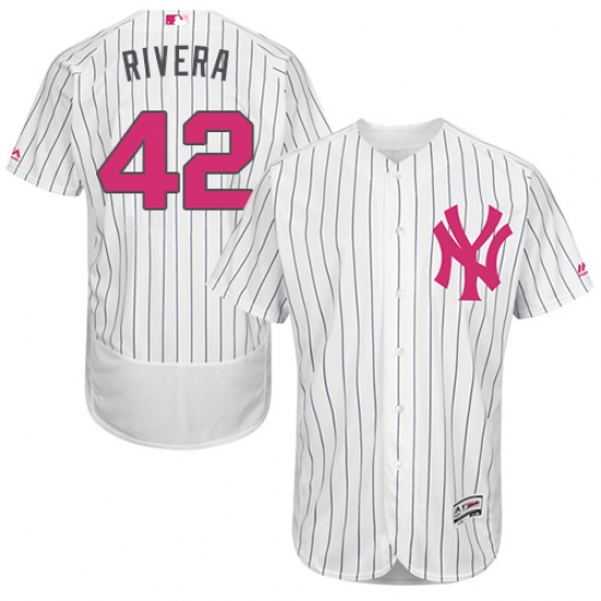 Men's Majestic New York Yankees #42 Mariano Rivera Authentic White 2016 Mother's Day Fashion Flex Base MLB Jersey - Ujersey