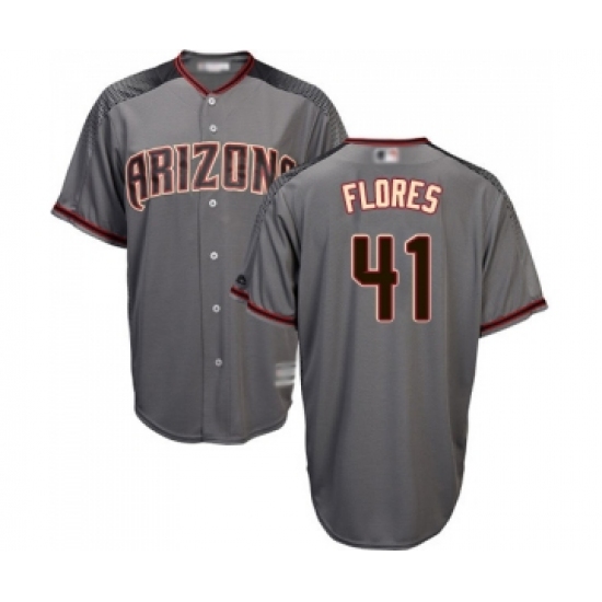 Men's Arizona Diamondbacks #41 Wilmer Flores Replica Grey Road Cool Base Baseball Jersey - Ujersey