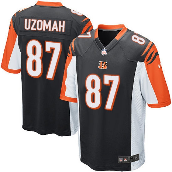Men's Nike Cincinnati Bengals #87 C.J. Uzomah Game Black Team Color NFL Jersey - Ujersey