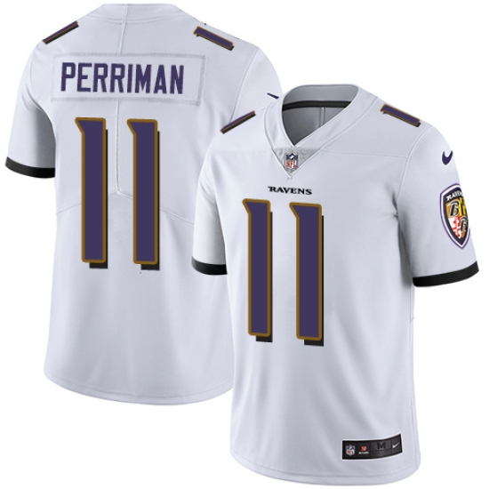 Men's Nike Baltimore Ravens #11 Breshad Perriman White Vapor Untouchable Limited Player NFL Jersey - Ujersey