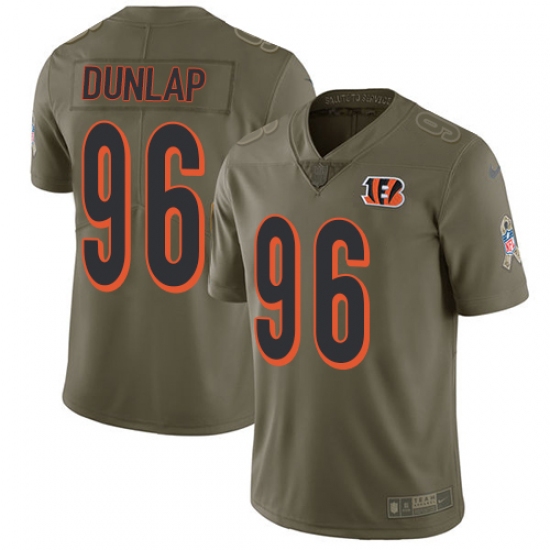 Men's Nike Cincinnati Bengals #96 Carlos Dunlap Limited Olive 2017 Salute to Service NFL Jersey