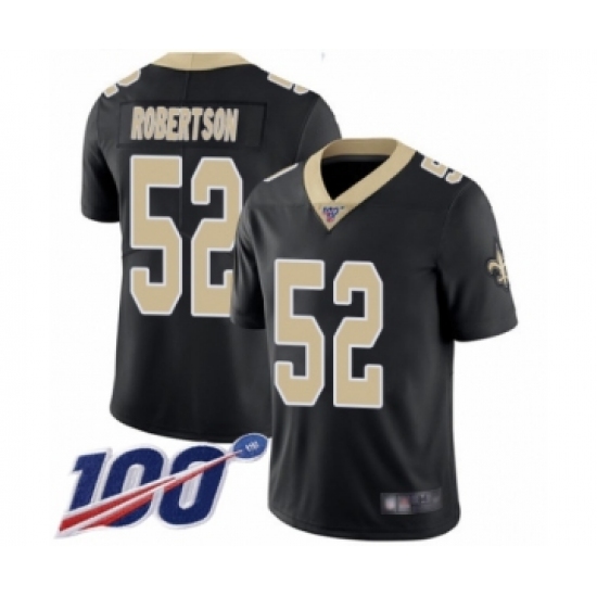 Men's New Orleans Saints #52 Craig Robertson Black Team Color Vapor Untouchable Limited Player 100th Season Football Jersey - Ujersey