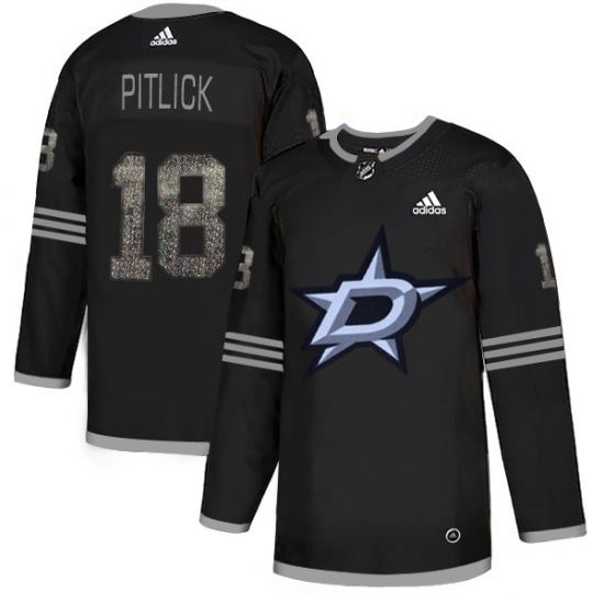 Men's Adidas Dallas Stars #18 Tyler Pitlick Black Authentic Classic Stitched NHL Jersey - Ujersey