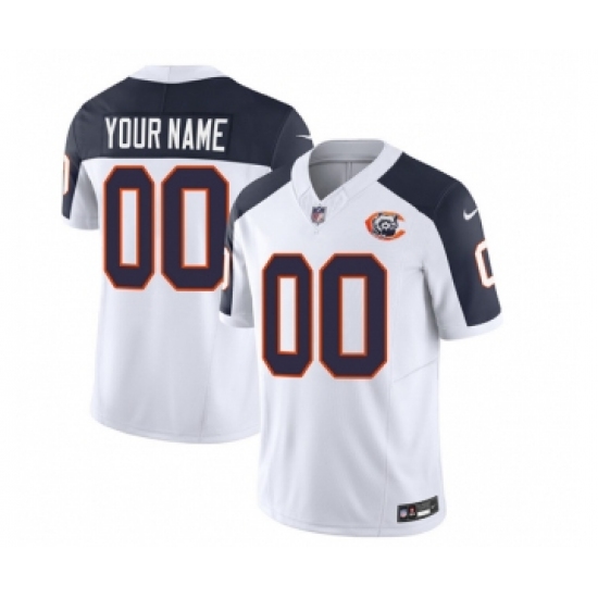 Men's Chicago Bears Active Player Custom 2023 F.U.S.E. White Navy Throwback Limited Football Stitched Jersey - Ujersey