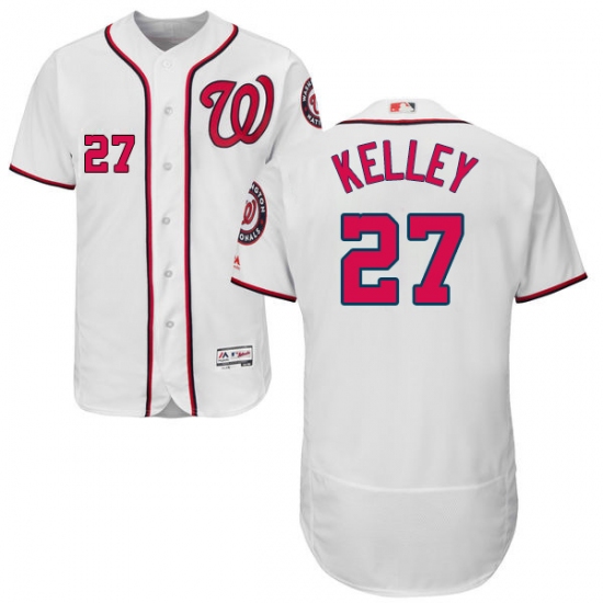 Men's Majestic Washington Nationals #27 Shawn Kelley White Home Flex Base Authentic Collection MLB Jersey - Ujersey