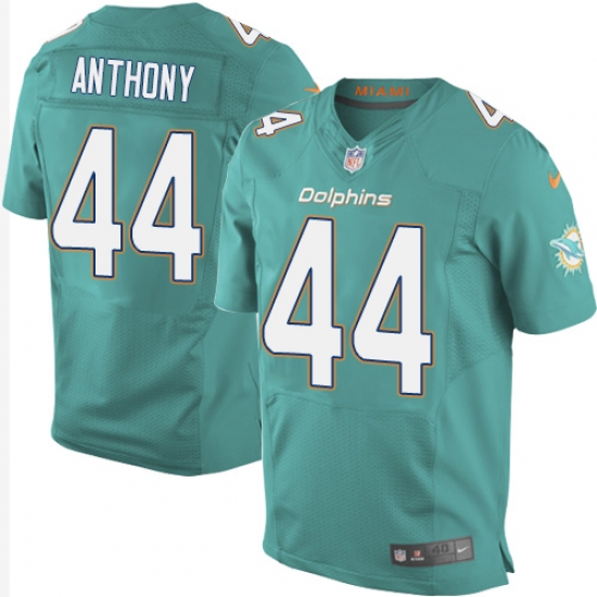 Men's Nike Miami Dolphins #44 Stephone Anthony Elite Aqua Green Team Color NFL Jersey - Ujersey