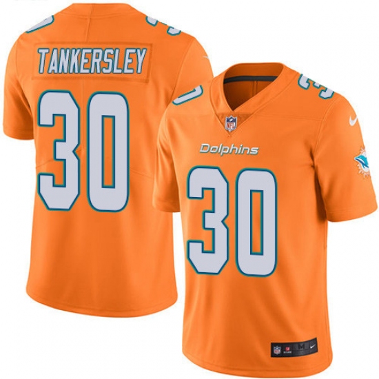 Men's Nike Miami Dolphins #30 Cordrea Tankersley Limited Orange Rush Vapor Untouchable NFL Jersey - Ujersey
