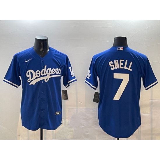 Men's Los Angeles Dodgers #7 Blake Snell Royal Cool Base Stitched Baseball Jersey - Ujersey
