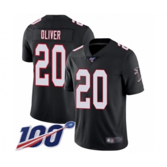 Men's Atlanta Falcons #20 Isaiah Oliver Black Alternate Vapor Untouchable Limited Player 100th Season Football Jersey - Ujersey