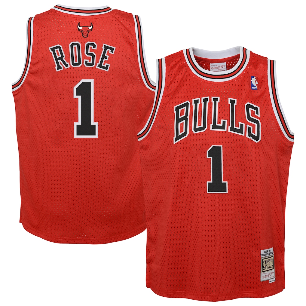 Youth Chicago Bulls Derrick Rose Mitchell & Ness Red 2008/09 Hardwood Classics Swingman Jersey - Vujersey Los Angeles Rams