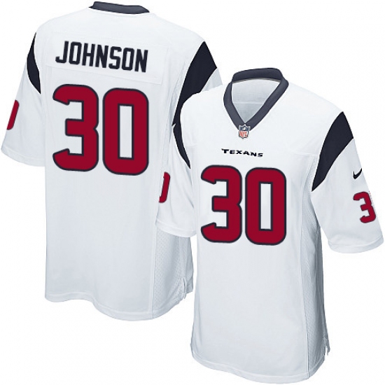 Men's Nike Houston Texans #30 Kevin Johnson Game White NFL Jersey - Ujersey