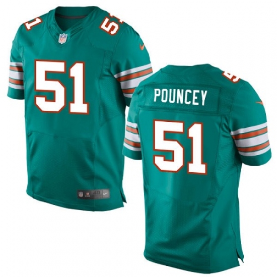 Men's Nike Miami Dolphins #51 Mike Pouncey Elite Aqua Green Alternate NFL Jersey - Ujersey