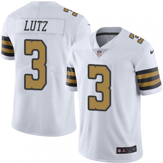 Youth Nike New Orleans Saints #3 Will Lutz Limited White Rush Vapor Untouchable NFL Jersey - Ujersey