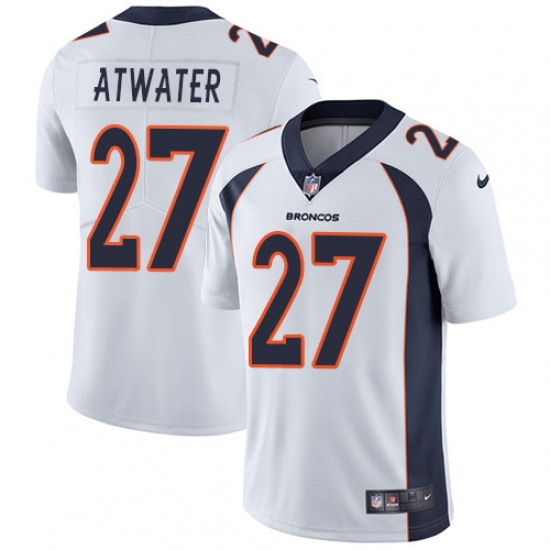 Men's Nike Denver Broncos #27 Steve Atwater White Vapor Untouchable Limited Player NFL Jersey - Ujersey