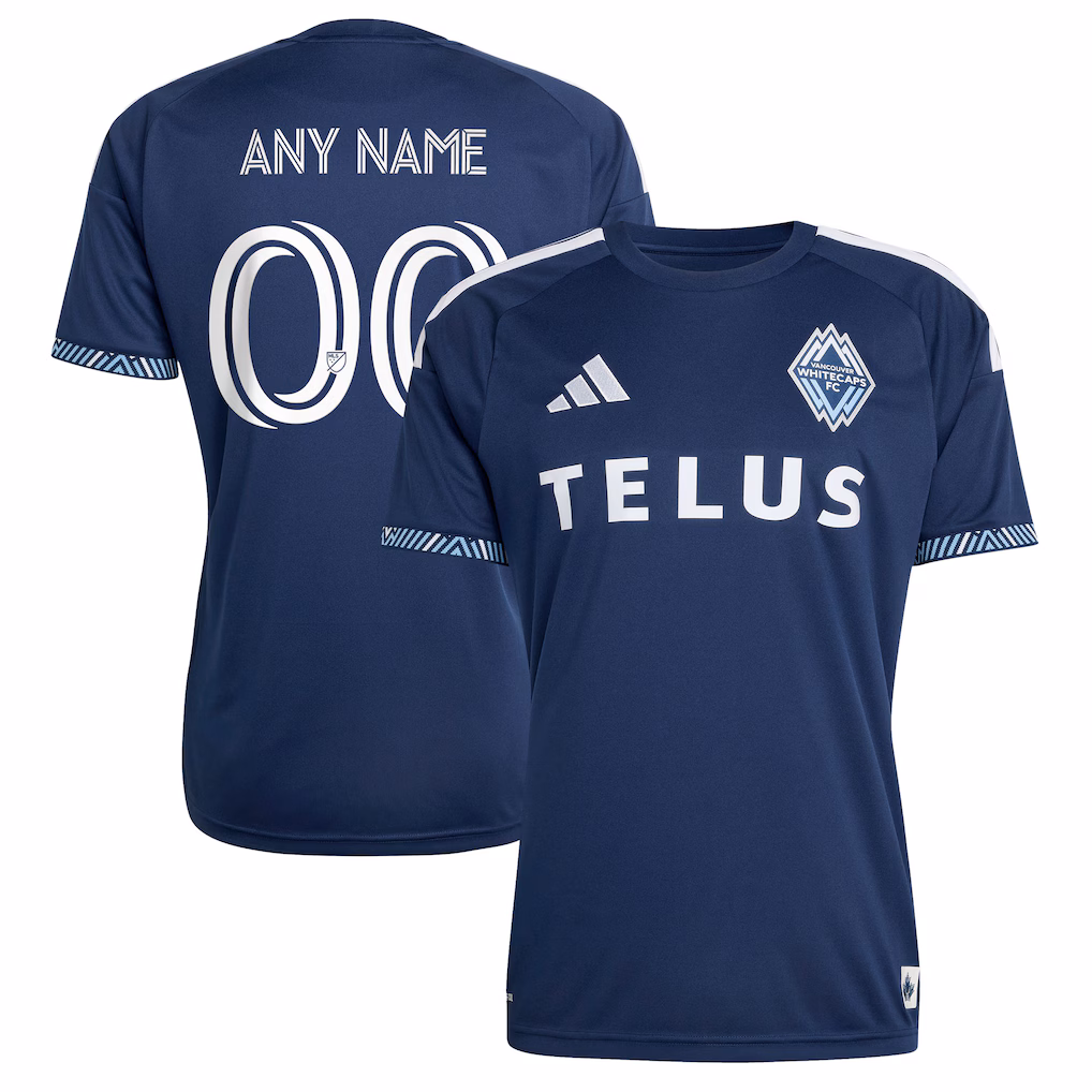 Men's Vancouver Whitecaps FC adidas Deep Sea Blue 2026 The Coastal Jersey Replica Custom Jersey