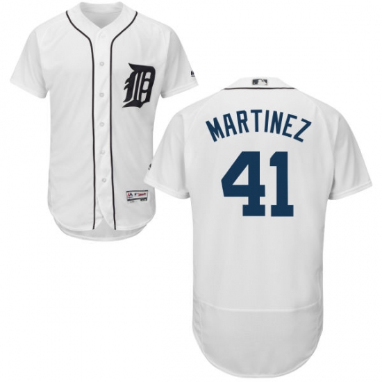 Men's Majestic Detroit Tigers #41 Victor Martinez White Home Flex Base Authentic Collection MLB Jersey - Ujersey